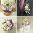 A wedding hand-tied bouquet is captured in a moment of stillness, as if the bride has just set it down beside her at a Golders Green reception. Its overall shape is rounded yet relaxed, like a soft sphere of early-morning colour. At the centre, plush white lisianthus blossoms open in layered spirals, their satin-like petals catching the light as though kissed by the first sun over Hampstead Garden Suburb. Around them, pale hydrangea heads in muted pastel tones lend volume and a cloud-like softness. Sprinkled between these, lilac allium add a touch of playfulness, their star-shaped florets gathering into neat, purple globes that peek out from the surrounding blooms. The bouquet's stems are wrapped neatly, giving a reassuring firmness to hold, while the contrast between tender petals and smooth, cool greenery creates a tactile harmony. Light glows gently on the flower heads, bathing them in a serene radiance that feels youthful yet timeless. This is the kind of bouquet that might be carried down the aisle of a local synagogue or registry office, then later displayed in a simple glass vase at a family home off Finchley Road. It suggests quiet promises and enduring affection rather than grand gesture, perfect for an intimate ceremony or elopement with close friends. Each flower appears chosen with care-for beauty, meaning, and texture-reflecting the practiced eye of a florist who understands how couples in NW11 like their arrangements: romantic but not fussy, elegant yet personal, and always ready to be cherished in photos and memories long after the last petal has fallen.